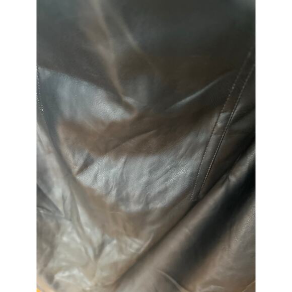 Calvin Klein Faux-Leather Midi Pencil Skirt – Black, Size 8 - Picture 2 of 6